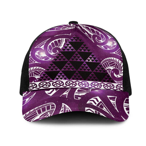 Matariki New Zealand Mesh Trucker Cap NZ Niho Taniwha Maori New Year Purple Galaxy