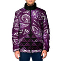 Matariki New Zealand Padded Jacket NZ Niho Taniwha Maori New Year Purple Galaxy