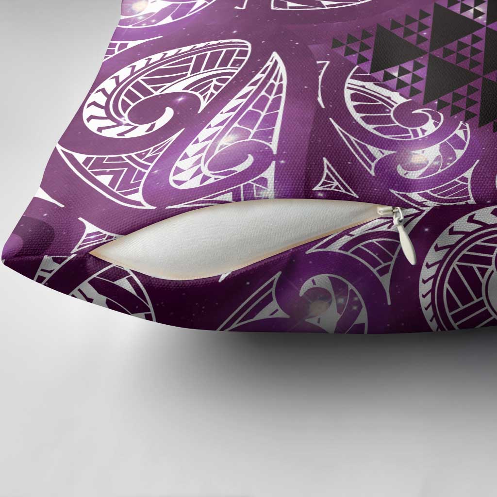 Matariki New Zealand Pillow Cover NZ Niho Taniwha Maori New Year Purple Galaxy