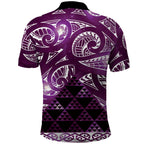 Matariki New Zealand Polo Shirt NZ Niho Taniwha Maori New Year Purple Galaxy