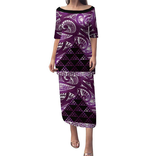 Matariki New Zealand Puletasi NZ Niho Taniwha Maori New Year Purple Galaxy