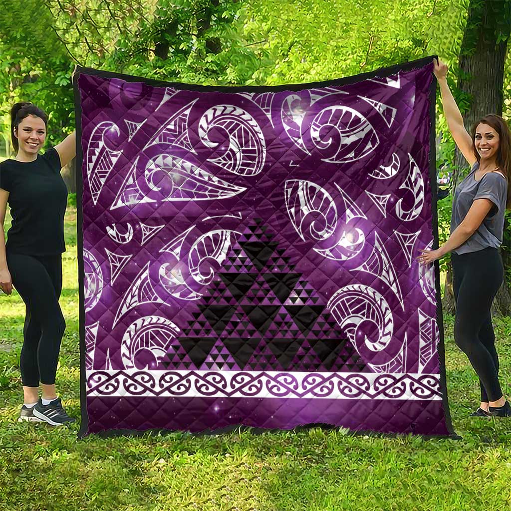 Matariki New Zealand Quilt NZ Niho Taniwha Maori New Year Purple Galaxy