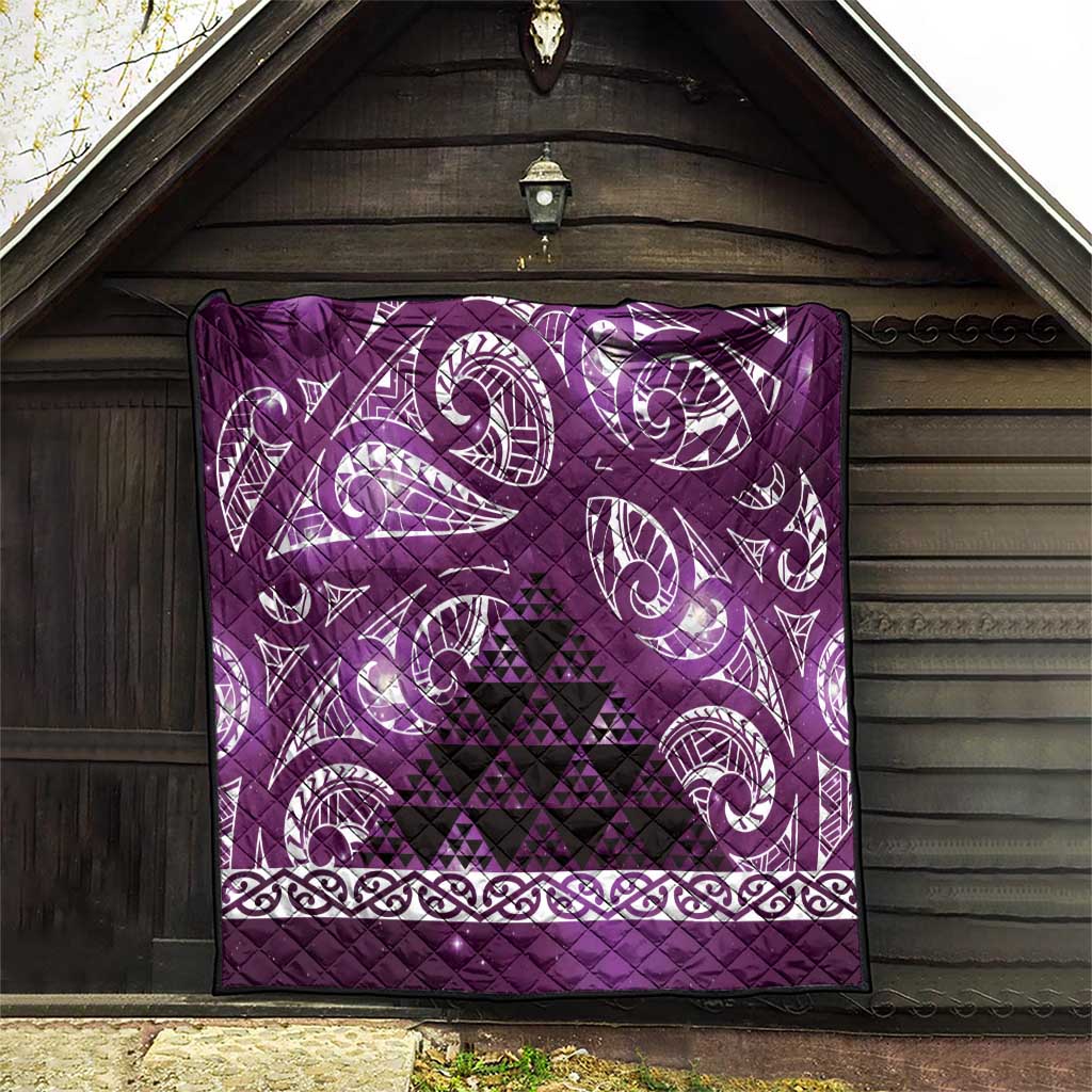 Matariki New Zealand Quilt NZ Niho Taniwha Maori New Year Purple Galaxy