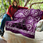 Matariki New Zealand Quilt NZ Niho Taniwha Maori New Year Purple Galaxy