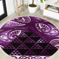 Matariki New Zealand Round Carpet NZ Niho Taniwha Maori New Year Purple Galaxy