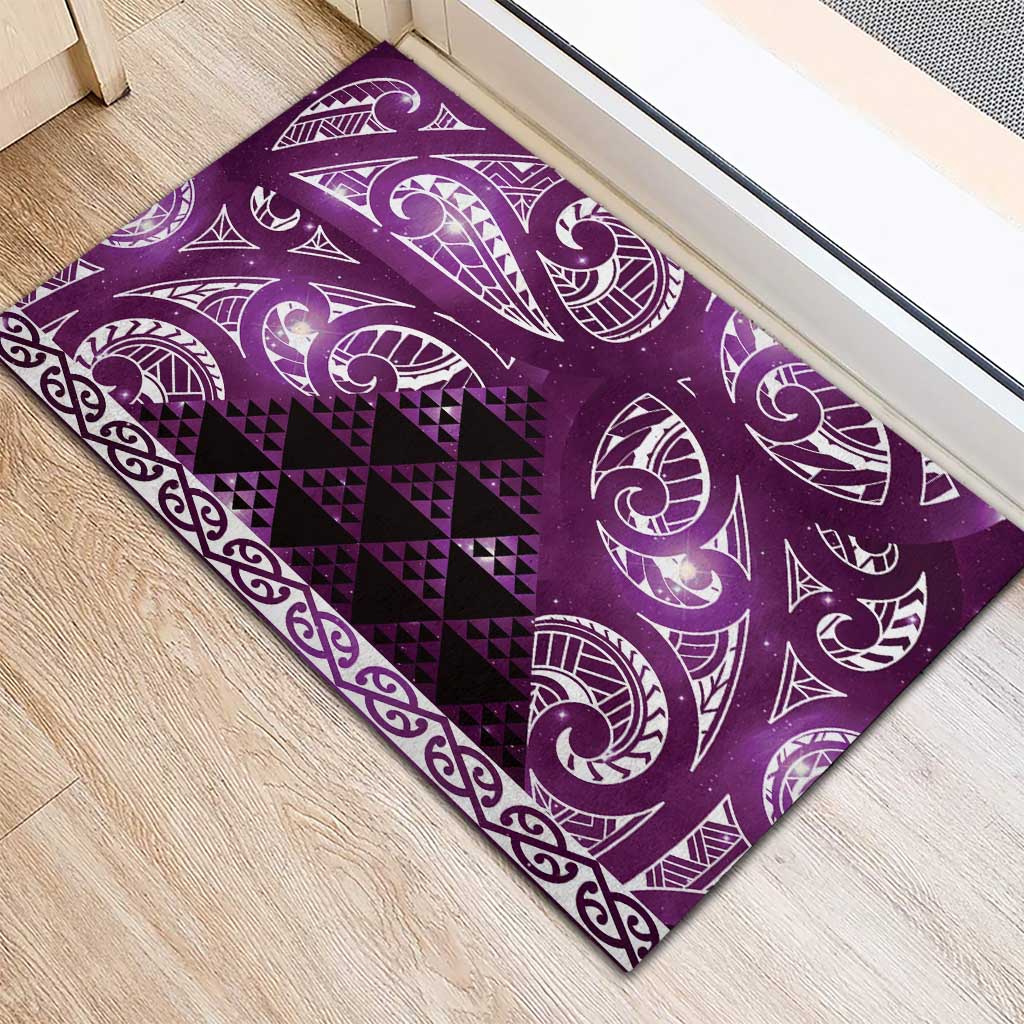 Matariki New Zealand Rubber Doormat NZ Niho Taniwha Maori New Year Purple Galaxy