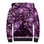 Matariki New Zealand Sherpa Hoodie NZ Niho Taniwha Maori New Year Purple Galaxy