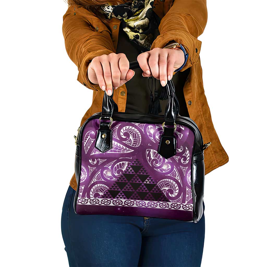 Matariki New Zealand Shoulder Handbag NZ Niho Taniwha Maori New Year Purple Galaxy