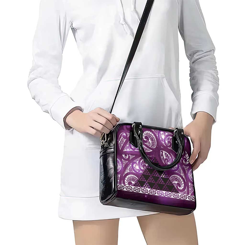Matariki New Zealand Shoulder Handbag NZ Niho Taniwha Maori New Year Purple Galaxy