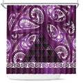Matariki New Zealand Shower Curtain NZ Niho Taniwha Maori New Year Purple Galaxy