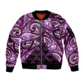 Matariki New Zealand Sleeve Zip Bomber Jacket NZ Niho Taniwha Maori New Year Purple Galaxy