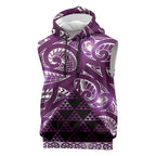Matariki New Zealand Sleeveless Hoodie NZ Niho Taniwha Maori New Year Purple Galaxy