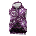 Matariki New Zealand Sleeveless Zip Hoodie NZ Niho Taniwha Maori New Year Purple Galaxy