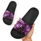 Matariki New Zealand Slide Sandals NZ Niho Taniwha Maori New Year Purple Galaxy