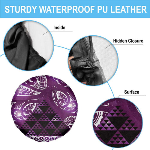 Matariki New Zealand Spare Tire Cover NZ Niho Taniwha Maori New Year Purple Galaxy