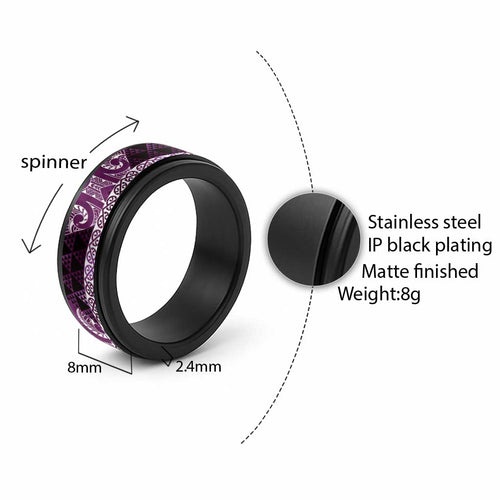 Matariki New Zealand Spinner Ring NZ Niho Taniwha Maori New Year Purple Galaxy