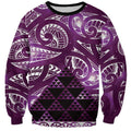 Matariki New Zealand Sweatshirt NZ Niho Taniwha Maori New Year Purple Galaxy