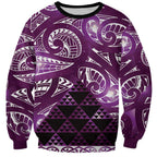 Matariki New Zealand Sweatshirt NZ Niho Taniwha Maori New Year Purple Galaxy