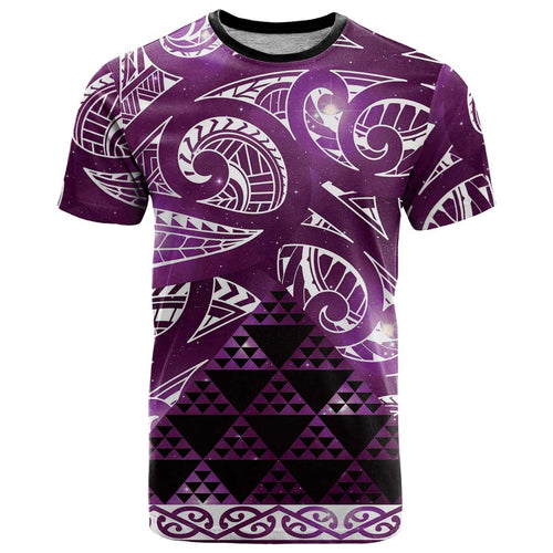 Matariki New Zealand T Shirt NZ Niho Taniwha Maori New Year Purple Galaxy