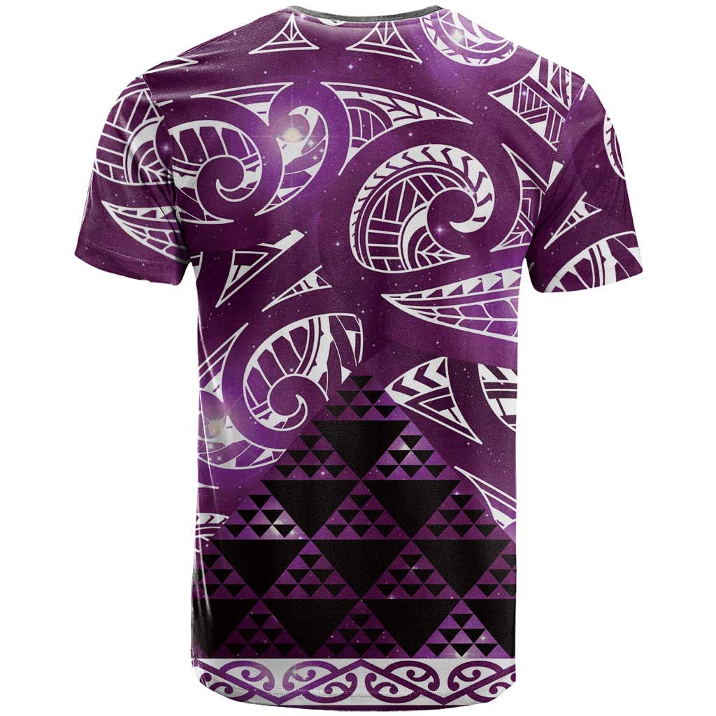 Matariki New Zealand T Shirt NZ Niho Taniwha Maori New Year Purple Galaxy
