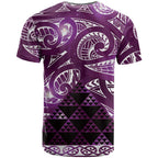 Matariki New Zealand T Shirt NZ Niho Taniwha Maori New Year Purple Galaxy