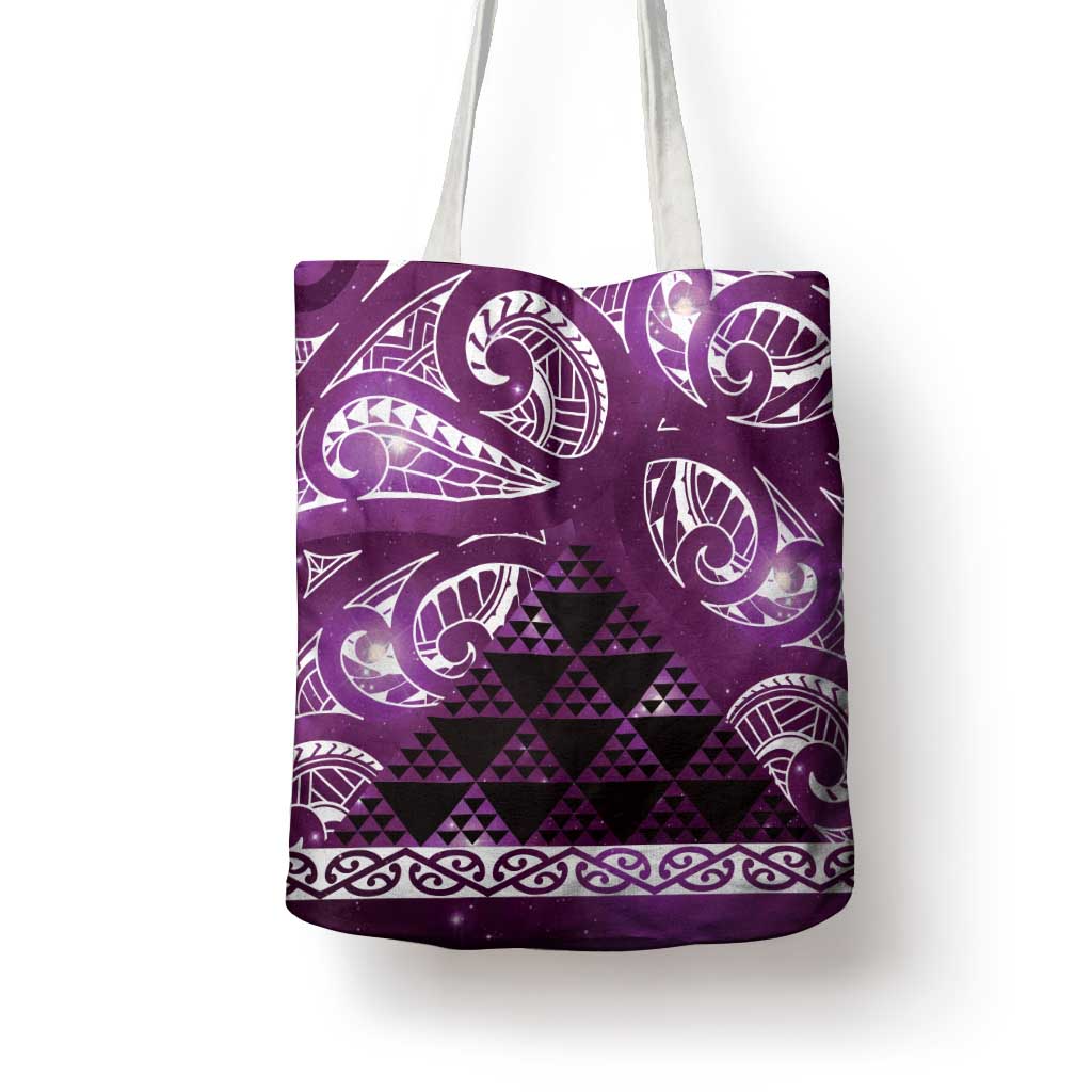 Matariki New Zealand Tote Bag NZ Niho Taniwha Maori New Year Purple Galaxy