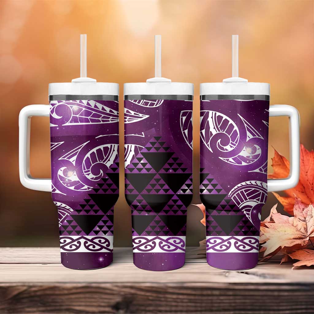 Matariki New Zealand Tumbler With Handle NZ Niho Taniwha Maori New Year Purple Galaxy
