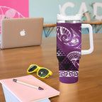 Matariki New Zealand Tumbler With Handle NZ Niho Taniwha Maori New Year Purple Galaxy