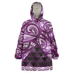 Matariki New Zealand Wearable Blanket Hoodie NZ Niho Taniwha Maori New Year Purple Galaxy