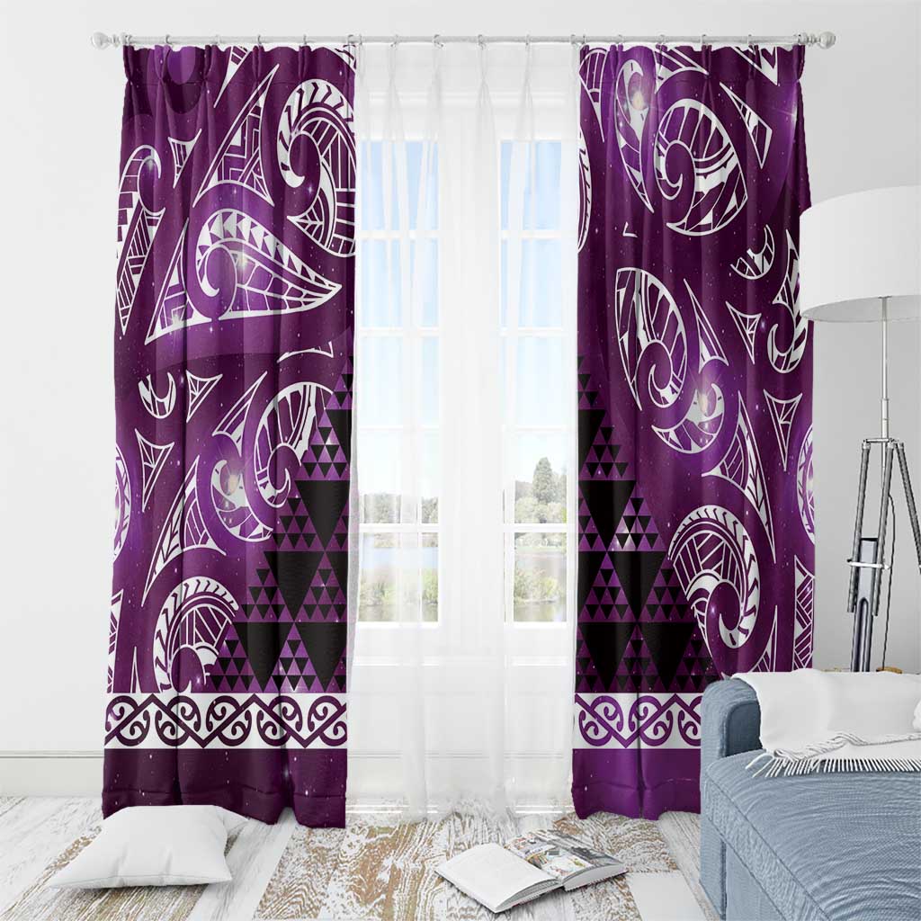 Matariki New Zealand Window Curtain NZ Niho Taniwha Maori New Year Purple Galaxy