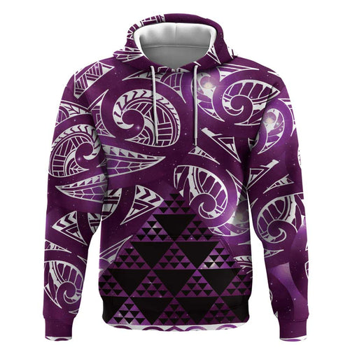 Matariki New Zealand Zip Hoodie NZ Niho Taniwha Maori New Year Purple Galaxy