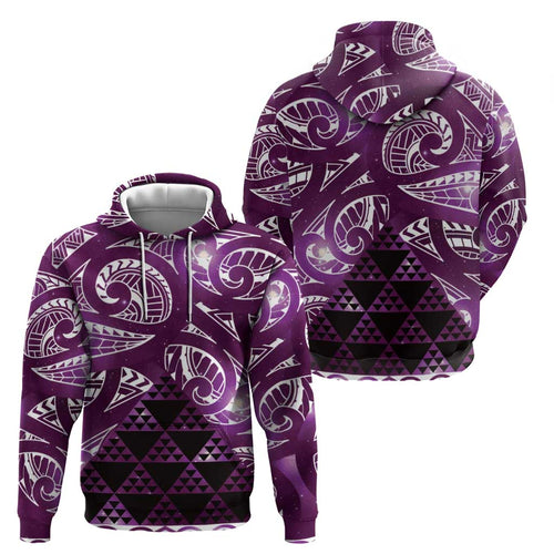 Matariki New Zealand Zip Hoodie NZ Niho Taniwha Maori New Year Purple Galaxy