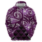 Matariki New Zealand Zip Hoodie NZ Niho Taniwha Maori New Year Purple Galaxy