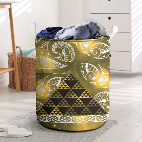 Matariki New Zealand Laundry Basket NZ Niho Taniwha Maori New Year Yellow Galaxy
