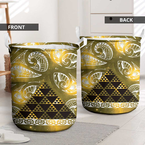 Matariki New Zealand Laundry Basket NZ Niho Taniwha Maori New Year Yellow Galaxy