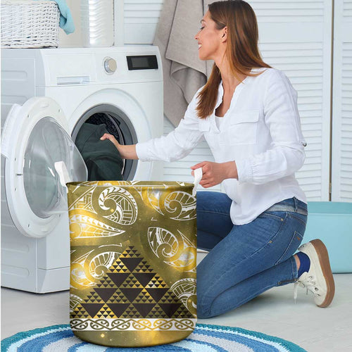 Matariki New Zealand Laundry Basket NZ Niho Taniwha Maori New Year Yellow Galaxy