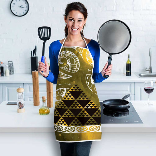 Matariki New Zealand Apron NZ Niho Taniwha Maori New Year Yellow Galaxy