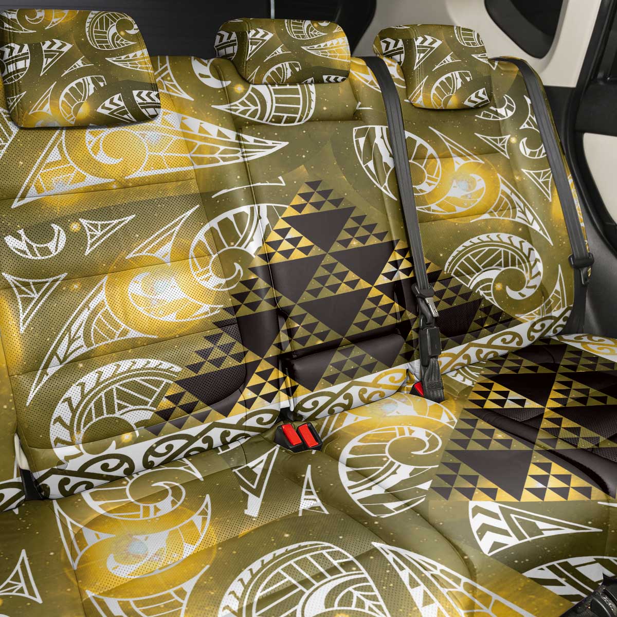 Matariki New Zealand Back Car Seat Cover NZ Niho Taniwha Maori New Year Yellow Galaxy