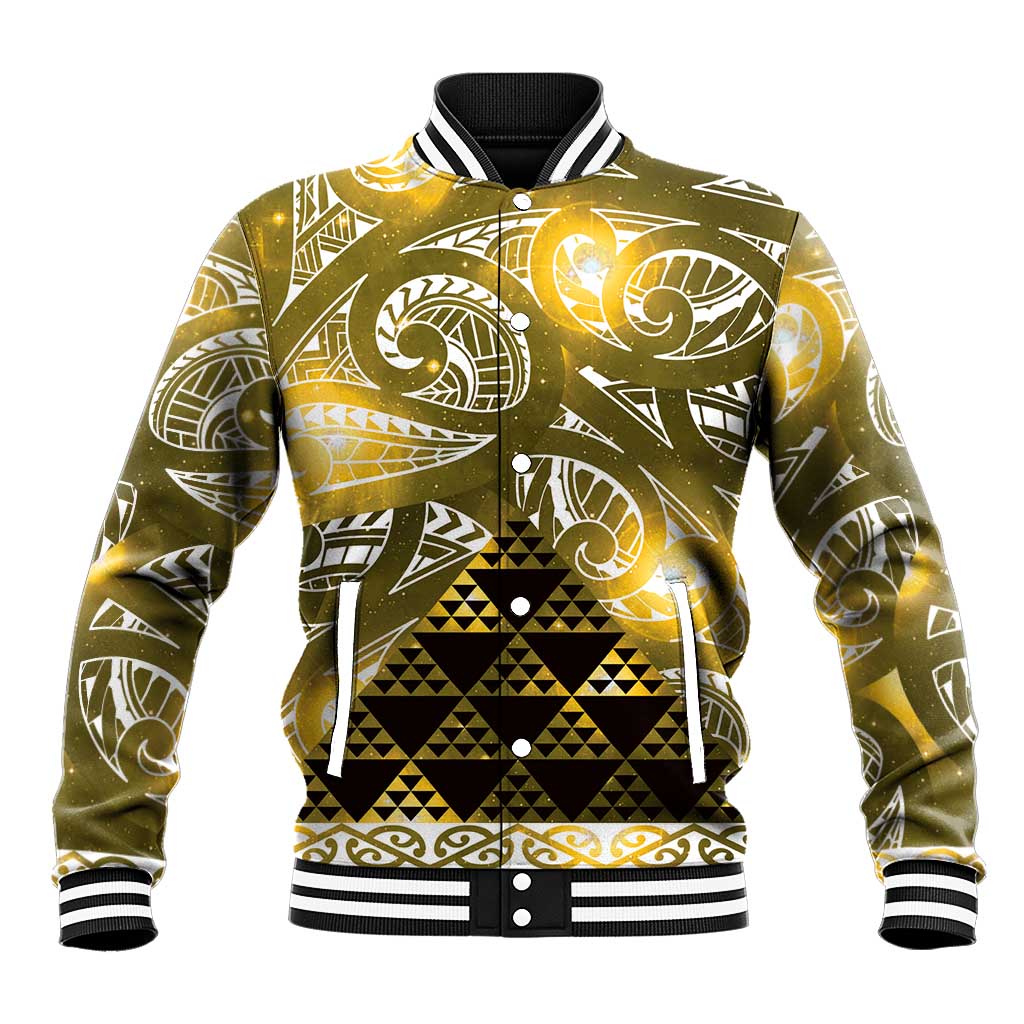 Matariki New Zealand Baseball Jacket NZ Niho Taniwha Maori New Year Yellow Galaxy