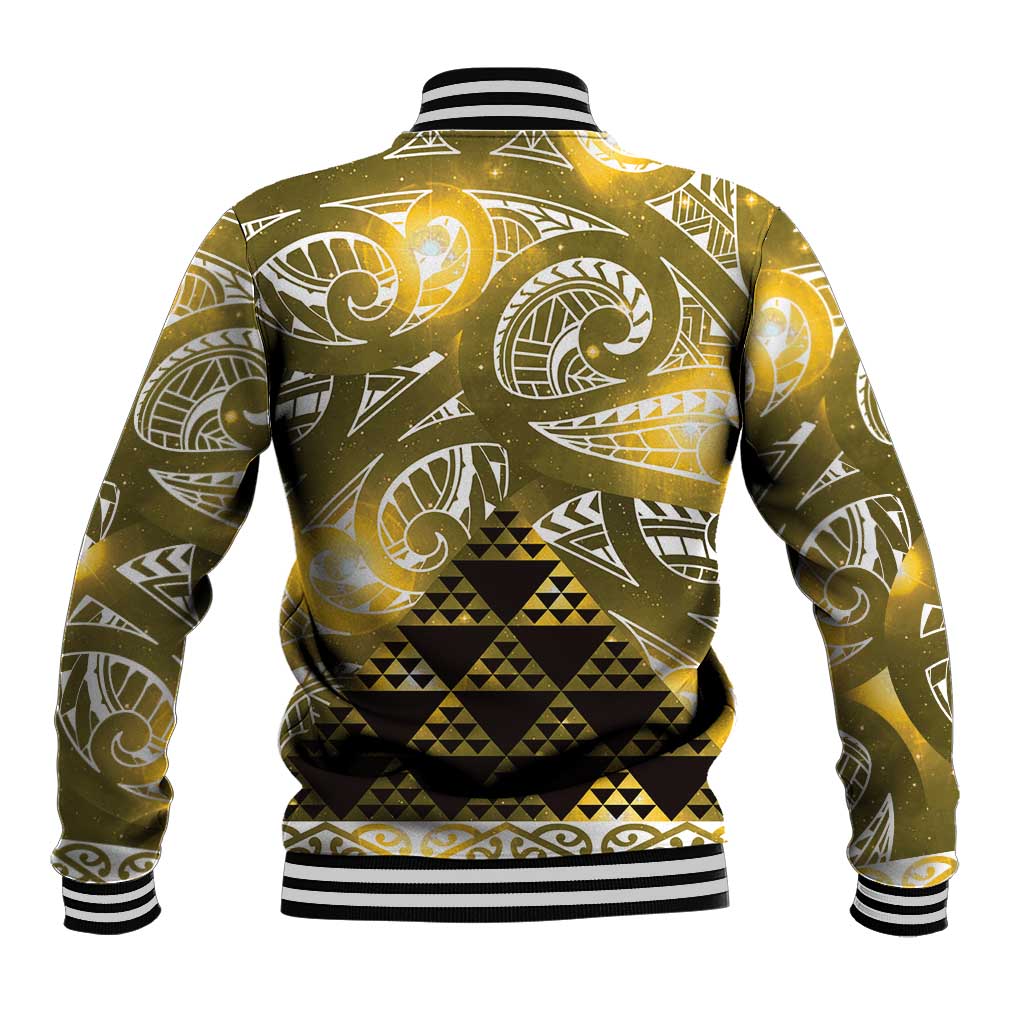 Matariki New Zealand Baseball Jacket NZ Niho Taniwha Maori New Year Yellow Galaxy