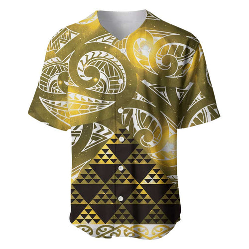 Matariki New Zealand Baseball Jersey NZ Niho Taniwha Maori New Year Yellow Galaxy