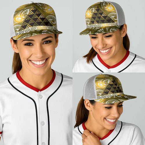 Matariki New Zealand Baseball Net Cap NZ Niho Taniwha Maori New Year Yellow Galaxy