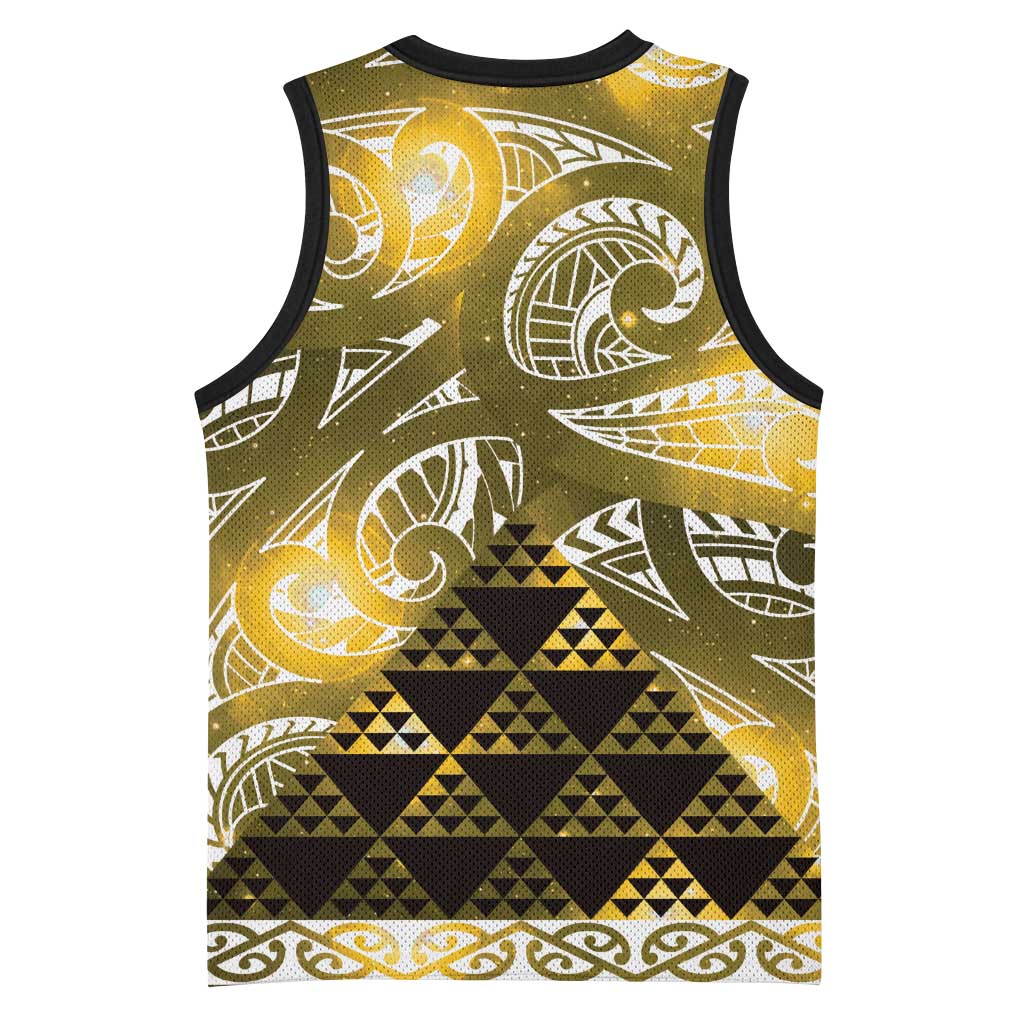 Matariki New Zealand Basketball Jersey NZ Niho Taniwha Maori New Year Yellow Galaxy