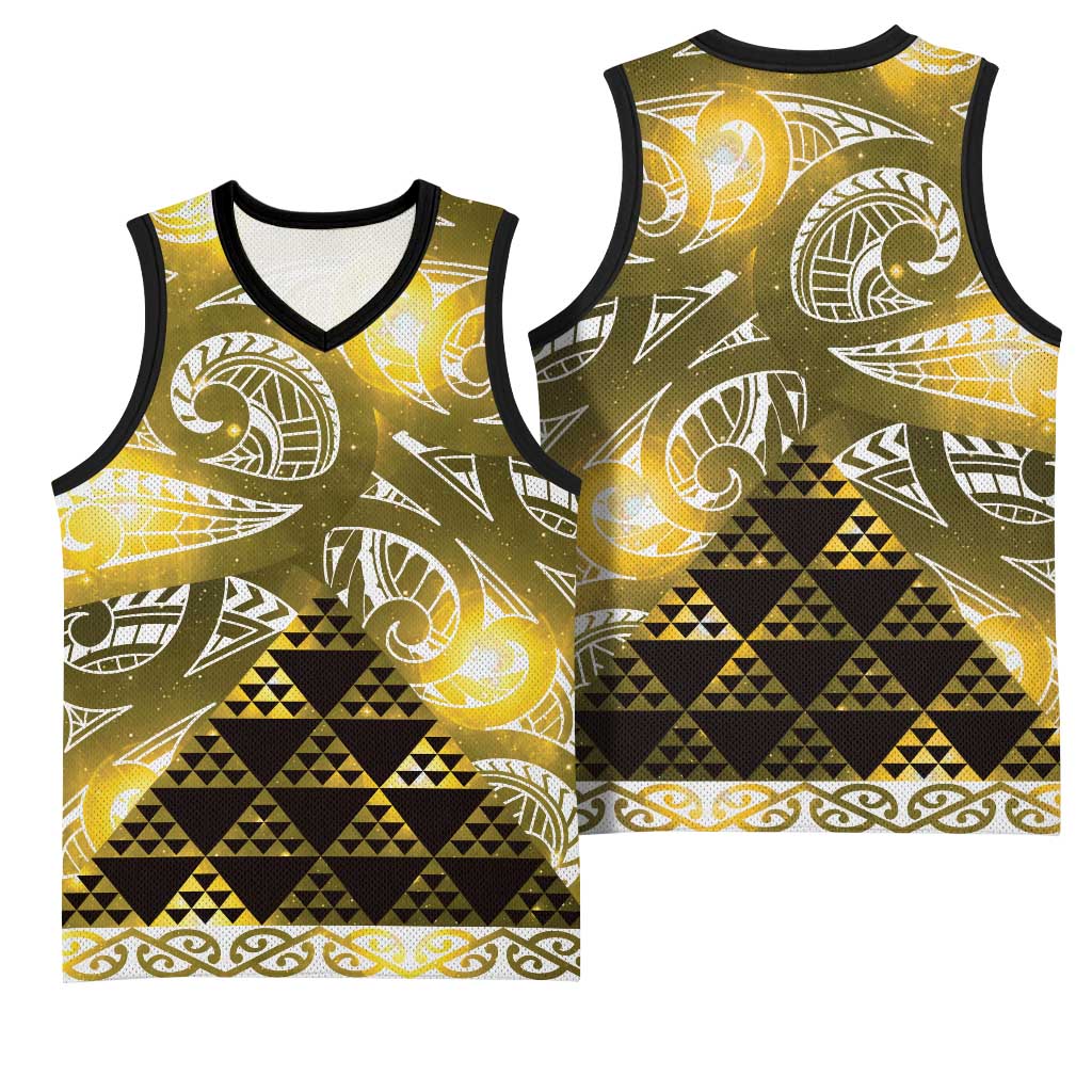 Matariki New Zealand Basketball Jersey NZ Niho Taniwha Maori New Year Yellow Galaxy