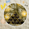 Matariki New Zealand Beach Blanket NZ Niho Taniwha Maori New Year Yellow Galaxy