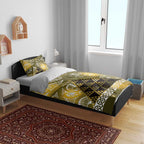 Matariki New Zealand Bedding Set NZ Niho Taniwha Maori New Year Yellow Galaxy