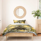 Matariki New Zealand Bedding Set NZ Niho Taniwha Maori New Year Yellow Galaxy
