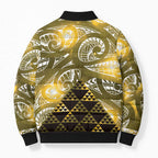 Matariki New Zealand Bomber Puffer Jacket NZ Niho Taniwha Maori New Year Yellow Galaxy