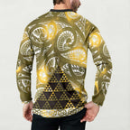 Matariki New Zealand Button Sweatshirt NZ Niho Taniwha Maori New Year Yellow Galaxy
