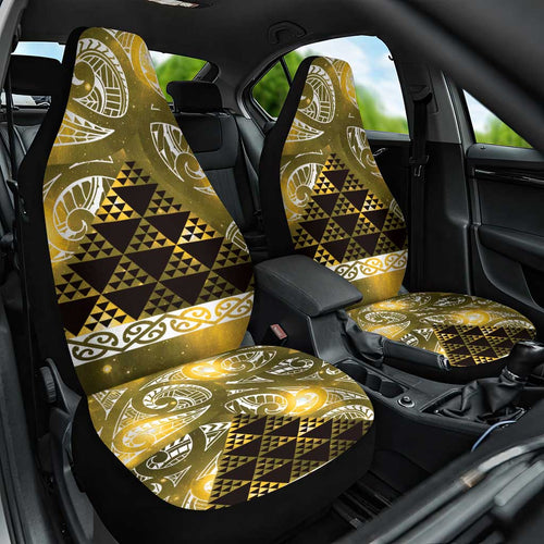 Matariki New Zealand Car Seat Cover NZ Niho Taniwha Maori New Year Yellow Galaxy